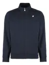 K-way Short High Neck Ribbed Cuffs Jacket In Blue