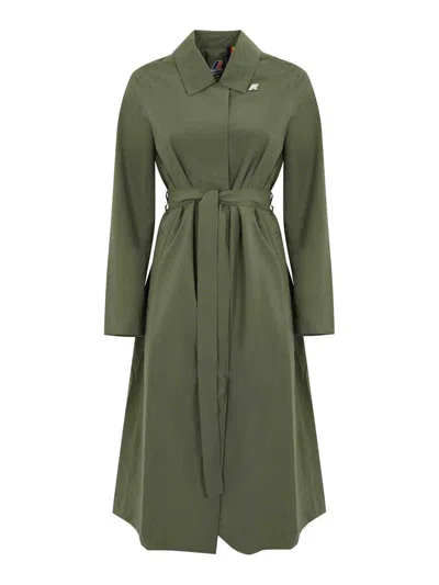 K-way Stretch Barbra Raincoat In Green