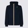 K-way Hooded Jacket With Side Pockets And Cuffs In Blue
