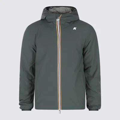 K-way Giacche Green Blackish-green Oak In Gray