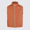 K-way Valen Stretch Dot Zip-fastening Logo Vest In Orange