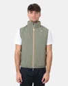 K-way High Collar Gilet In Green