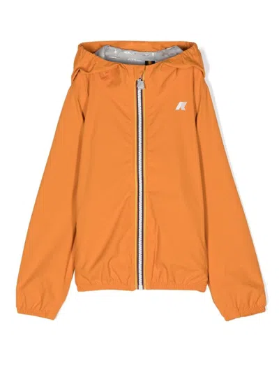 K-way Kids' P. Jack Hooded Rain Jacket In Orange