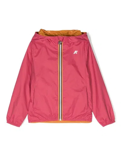 K-way Kids' Giubbino Con Logo Reversibile In Pink