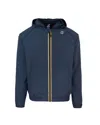 K-way Waterproof Midnight Blue Jacket With Front Zip And Hood