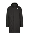 K-way Nylon Ottoman Warm Casual Jacket With Adjustable Hood In Black
