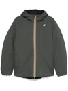 K-way Duck Down Padded Jack St Thermo Reversibile Jacket In Green