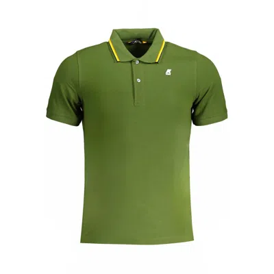 K-WAY K-WAY GREEN COTTON POLO MEN'S SHIRT