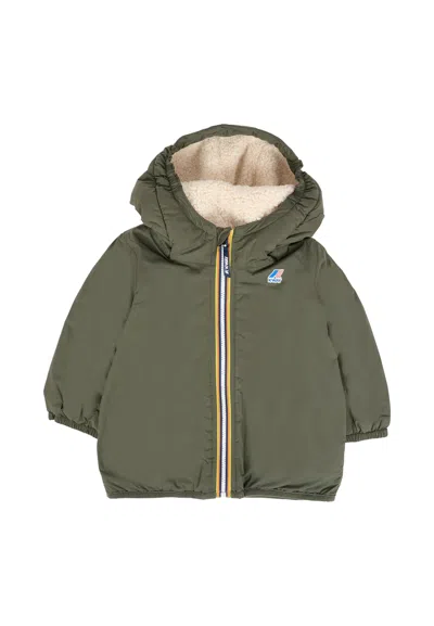 K-way Green Jacket For Baby Boy With Logo
