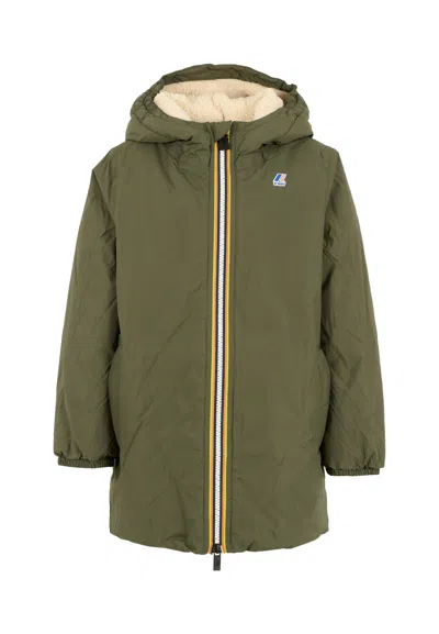 K-WAY GREEN JACKET FOR KIDS WITH LOGO