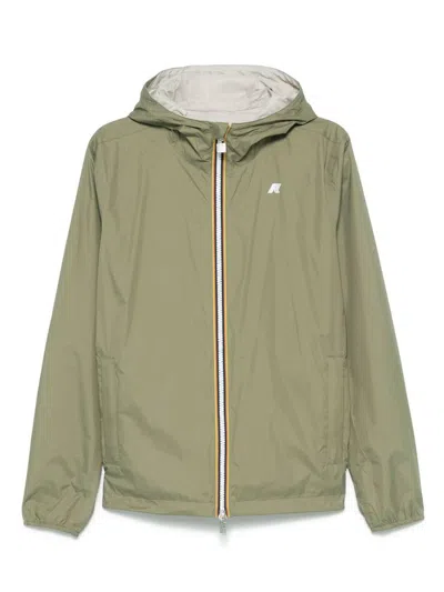 K-WAY GREEN 'JAKE PLUS' JACKET WITH LOGO
