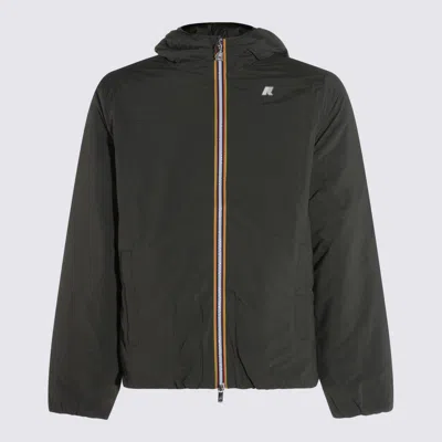 K-WAY GREEN NYLON JACK PLAIN CASUAL JACKET