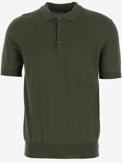 K-way Pleyne Knitted Cotton Polo Shirt In Green