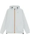 K-way Grey 'le Vrai Claude' Jacket With Zip In Blue