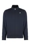 K-way Short High Neck Ribbed Cuffs Jacket In Blue