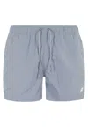 K-way Logo-patch Swim Shorts In Grey Mid