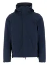 K-way High-collar Adjustable-hood Coat In Blue