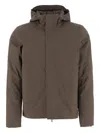 K-way High-collar Adjustable-hood Coat In Brown