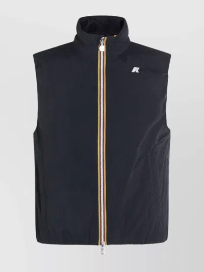 K-way High Collar Sleeveless Jacket In Black