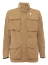 K-way High-neck Four-pocket Jacket In Brown