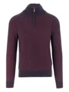 K-way Wool Blend Sweater With Zipper At The Neck In Red