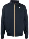 K-way Logo Printed Zipped Reversible Jacket In Blue