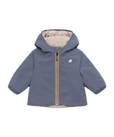 K-way Hooded Double-sided Jacket In Blue