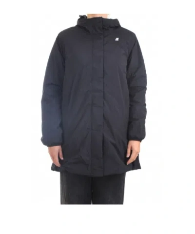 K-way Hooded Down Jacket In Blue