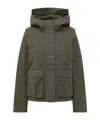 K-way Jacket With Hood And Synthetic Fur Lining In Green