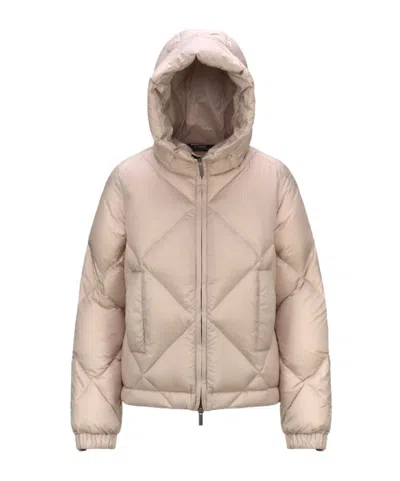 K-way Hooded Down Jacket In Nude