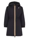 K-way Hooded Zip-front Jacket In Blue