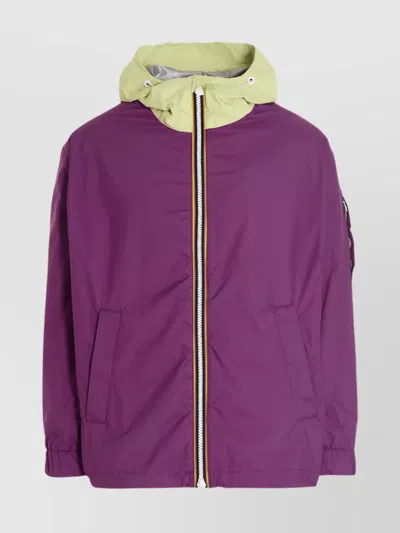K-way Hooded Jacket Color-block Design In Purple