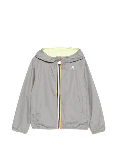 K-way Kids' Hooded Jacket In Gray