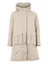 K-way Hooded Jacket In Neutral