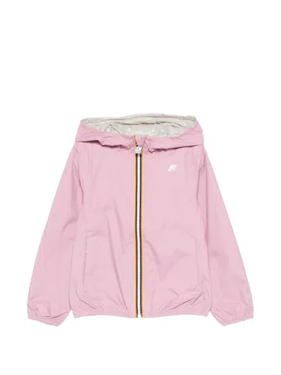 K-way Kids' Hooded Jacket In Pink