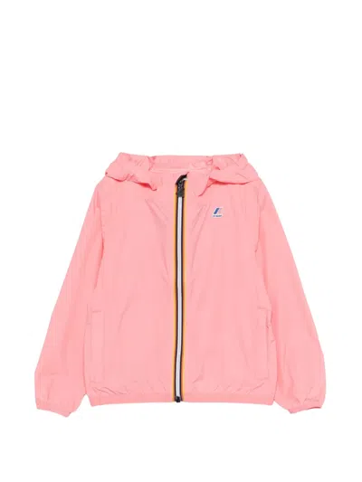 K-way Kids' Hooded Jacket In Pink