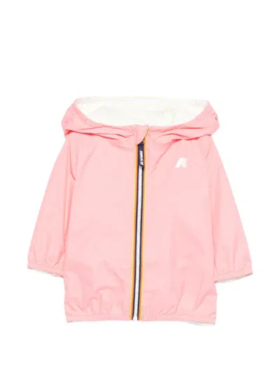 K-way Babies' Hooded Jacket In Pink