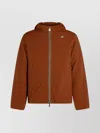 K-way Orange Nylon Jack Plain Casual Jacket In Brown