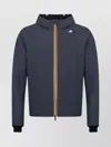 K-way Hooded Jacket With Long Sleeves And Elastic Cuffs In Blue