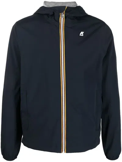K-way Hooded Lightweight Jacket In Blue