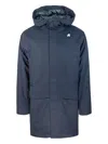 K-way Hooded Logo-patch Jacket In Blue