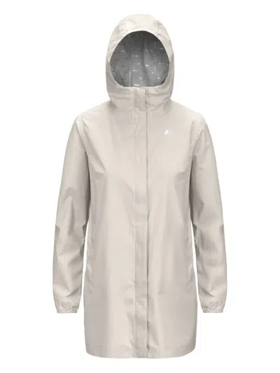 K-way Hooded Logo-print Jacket In Neutral
