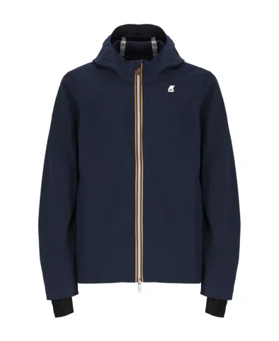 K-way Hooded Long-sleeved Casual Jacket In Blue