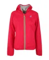 K-way Hooded Long-sleeved Casual Jacket In Red