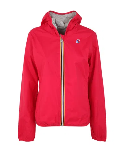 K-way Hooded Long-sleeved Casual Jacket In Red