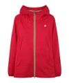K-way Hooded Long-sleeved Casual Jacket In Red