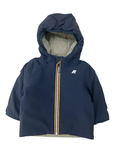 K-way Kids' Hooded Padded Jacket In Blue