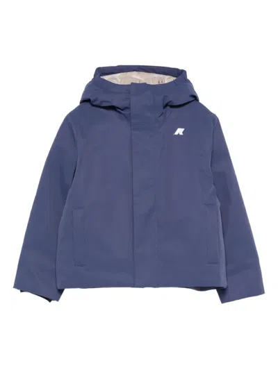 K-way Kids' Hooded Padded Jacket In Blue