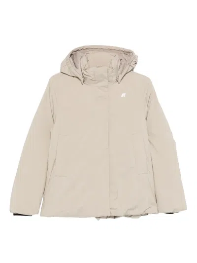 K-way Hooded Padded Jacket In Neutral