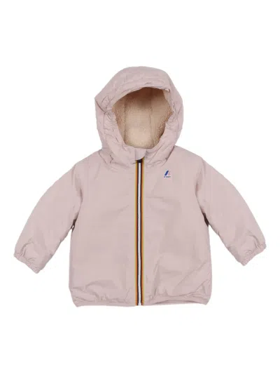 K-way Babies' Hooded Padded Jacket In Pink